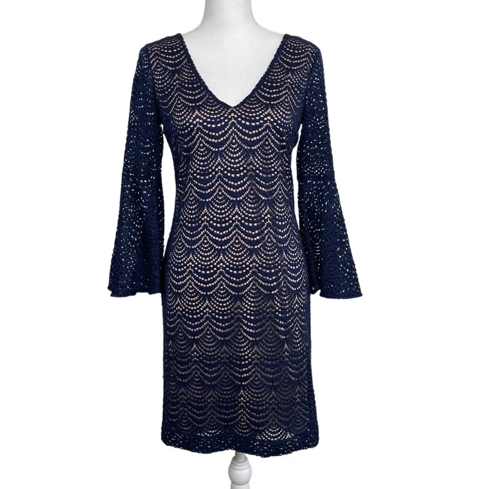 Lilly Pulitzer Nicoline Dress in Navy Blue Size Small - Picture 4 of 13